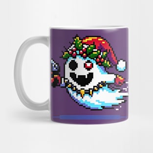 Pixelated Christmas Punk Ghost - Unique Holiday Spirit Design Mug